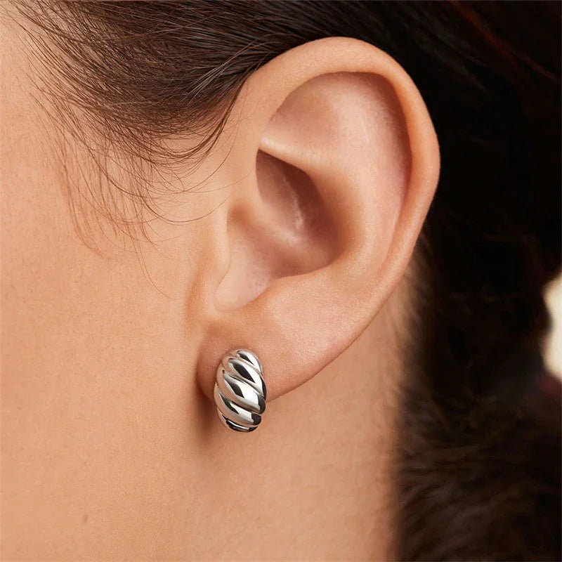 [Royal Vicky]Croissant Huggie Earrings