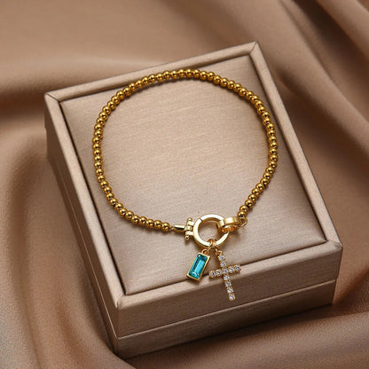 [Royal Vicky]Amalia Birthstone Cross Bracelet