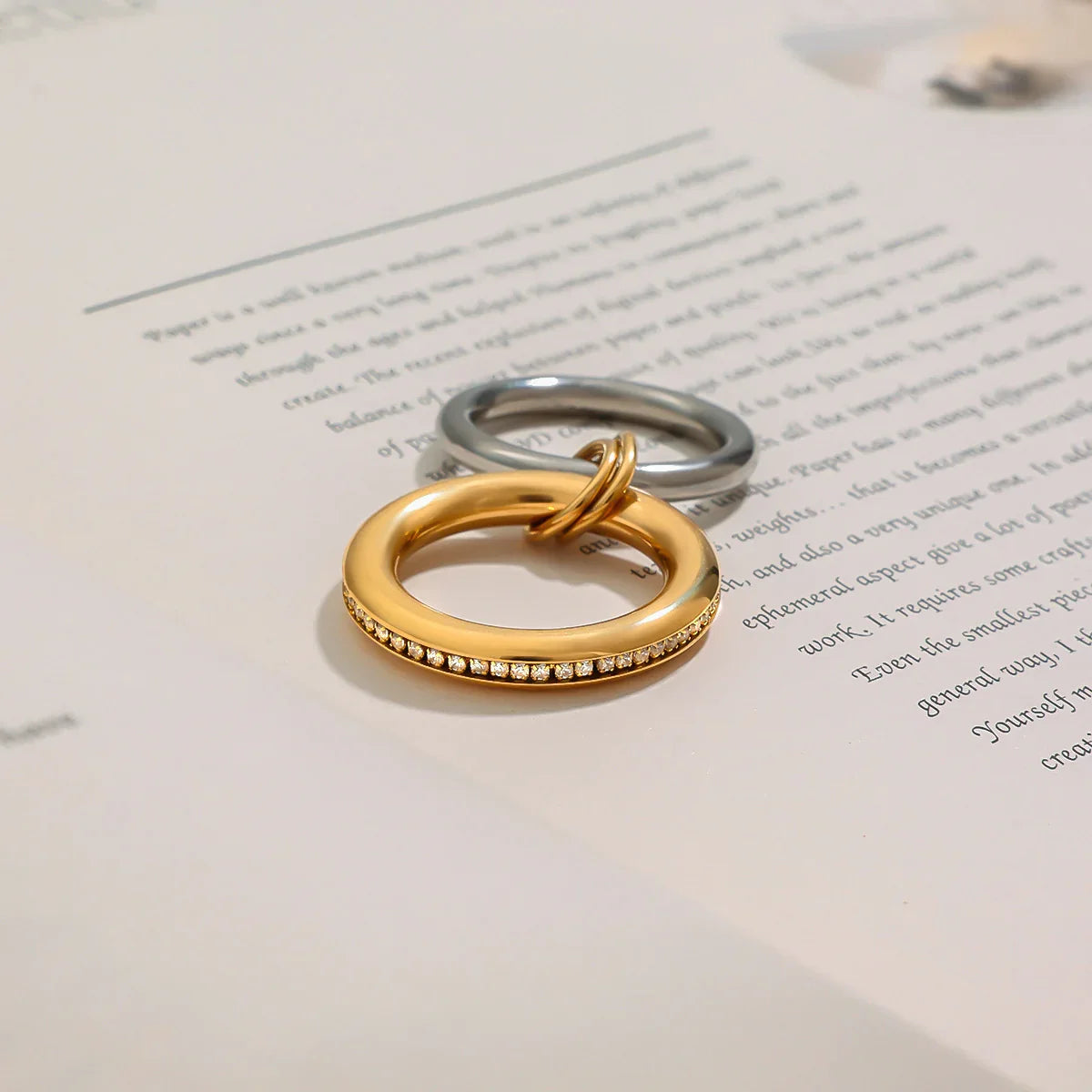 [Royal Vicky]Claire Two Tone Ring Stack