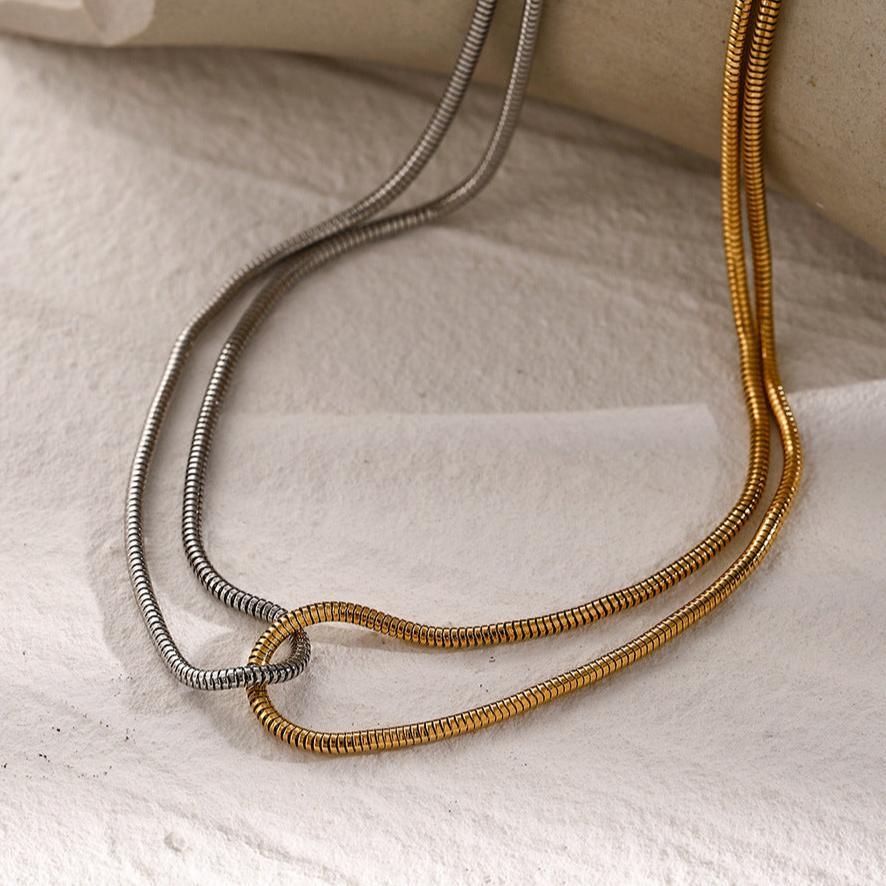 [Royal Vicky]Talia Two Tone Necklace
