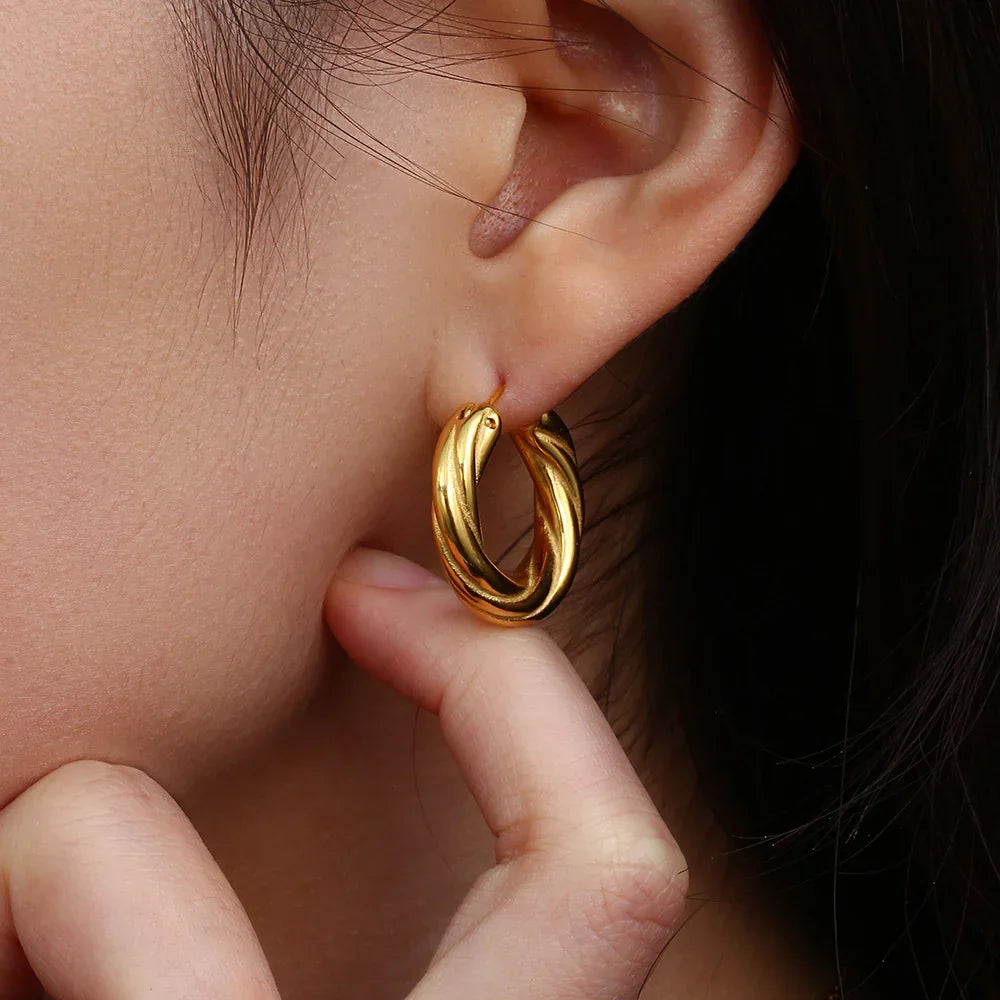 [Royal Vicky]Denisse Twisted Hoop Earrings