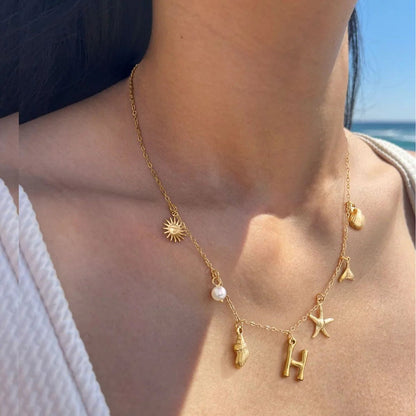 [Royal Vicky]Avaria Ocean Initial Necklace