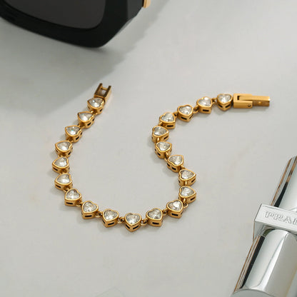 [Royal Vicky]Romani Heart Shaped Tennis Bracelet