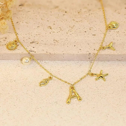 [Royal Vicky]Avaria Ocean Initial Necklace