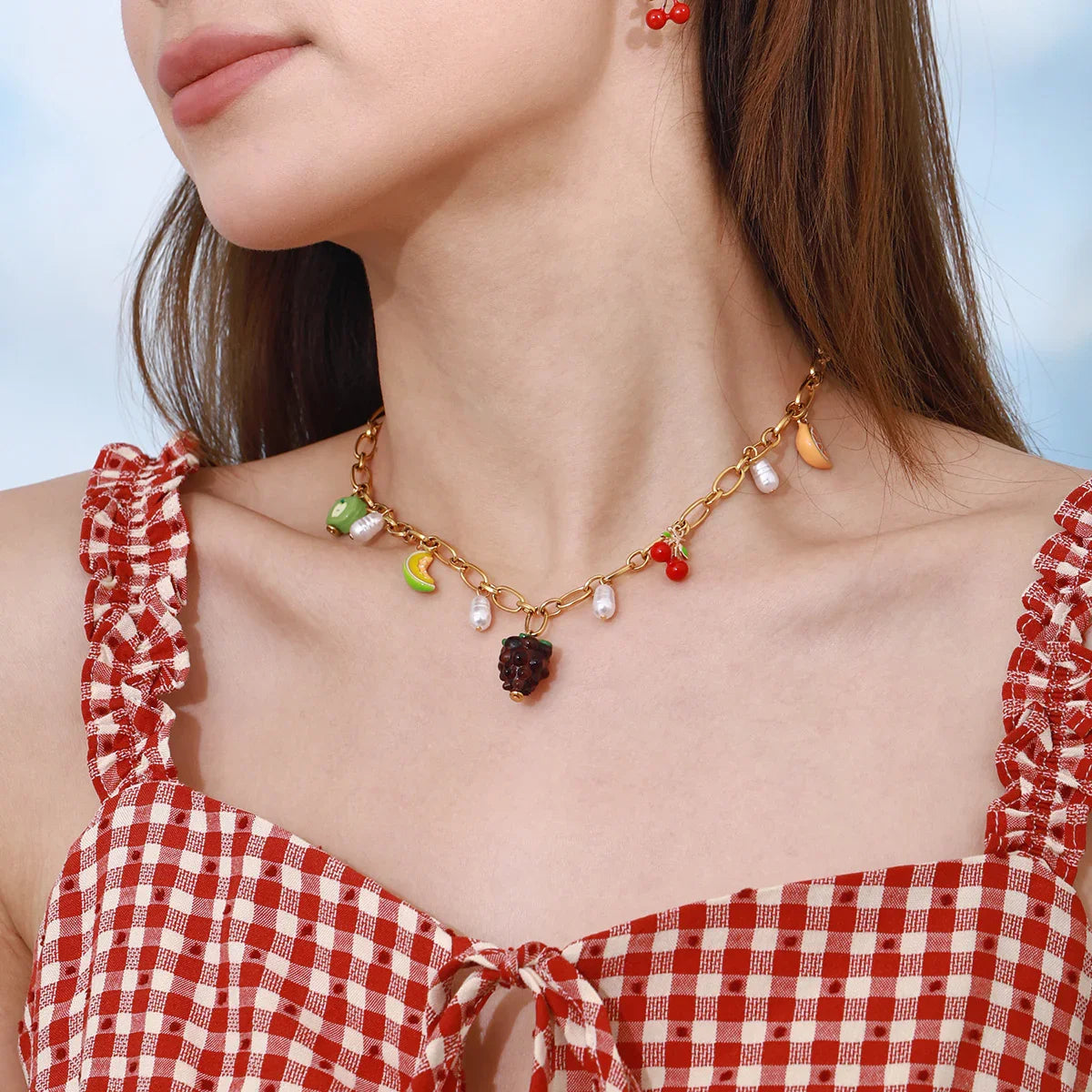 [Royal Vicky]Michelle Fruit Charm Gold Necklace