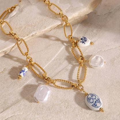 [Royal Vicky]Cerulean Freshwater Pearl Necklace