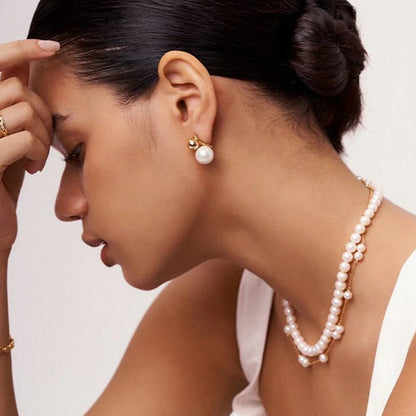 [Royal Vicky]Nautica Dome Pearl Earrings