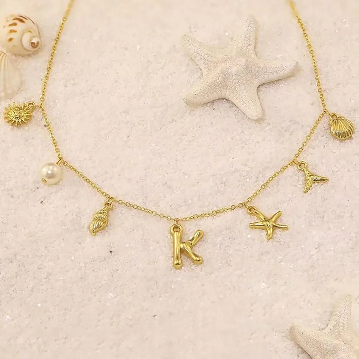 [Royal Vicky]Avaria Ocean Initial Necklace