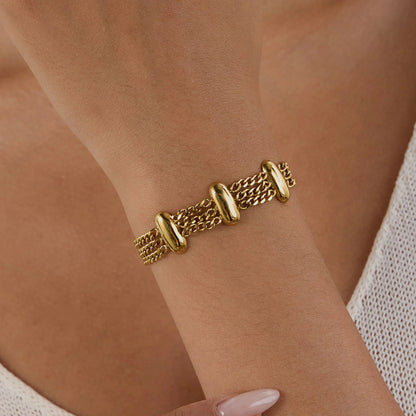 [Royal Vicky]Kathleen Layered Chain Gold Bracelet