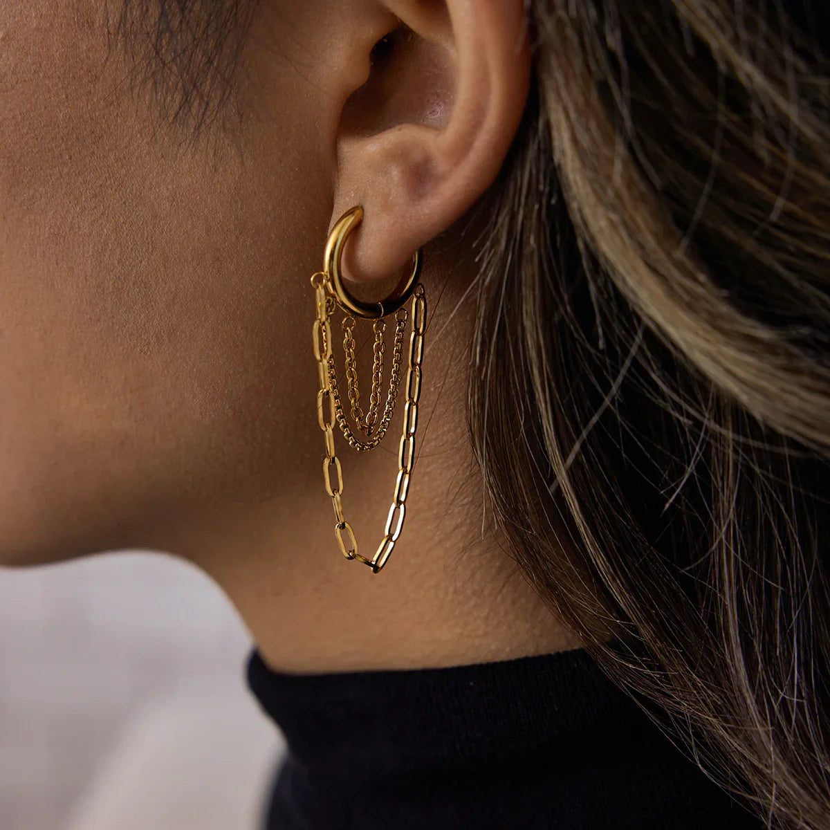 [Royal Vicky]Alaina Link Chain Hoops