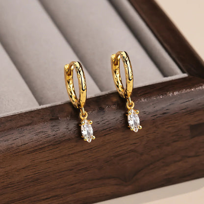 [Royal Vicky]Shayla Hammered Diamond Hoops