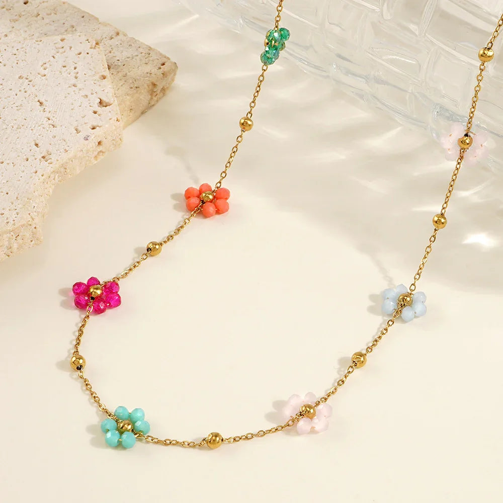 [Royal Vicky]Azalea Floral Gold Necklace