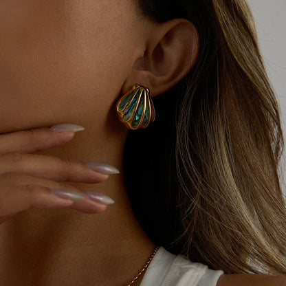 [Royal Vicky]Nixie Gold Seashell Earrings