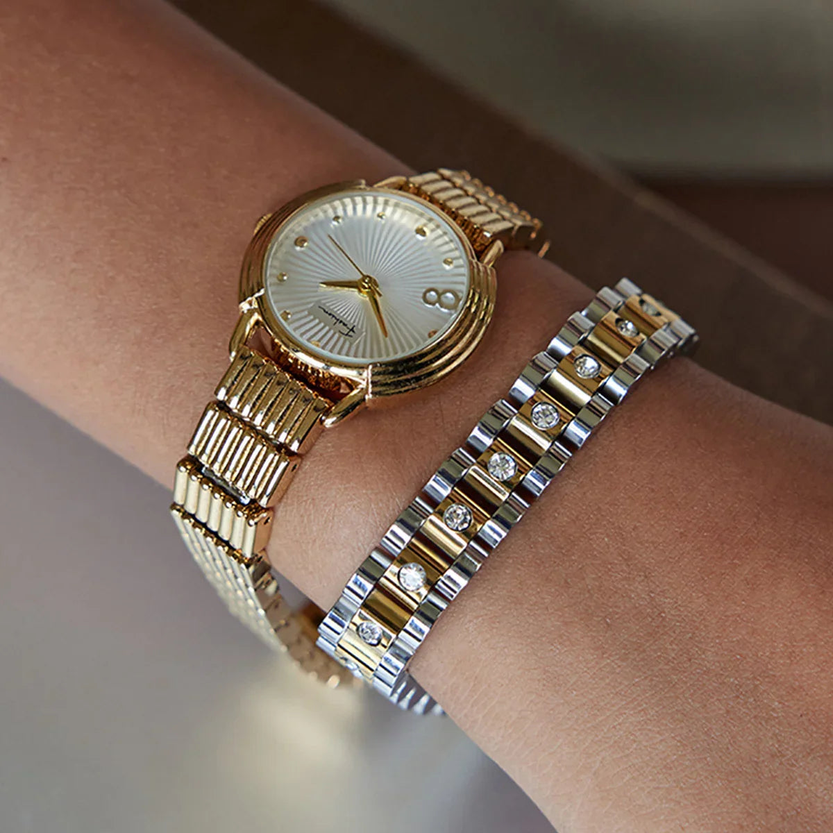 [Royal Vicky]Gold Watchband Bracelet
