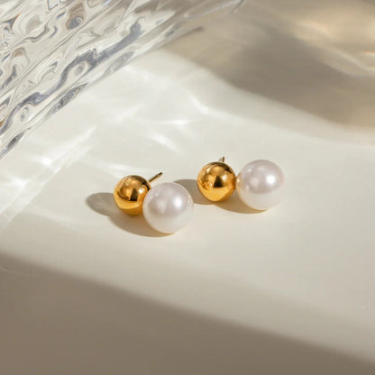 [Royal Vicky]Nautica Dome Pearl Earrings