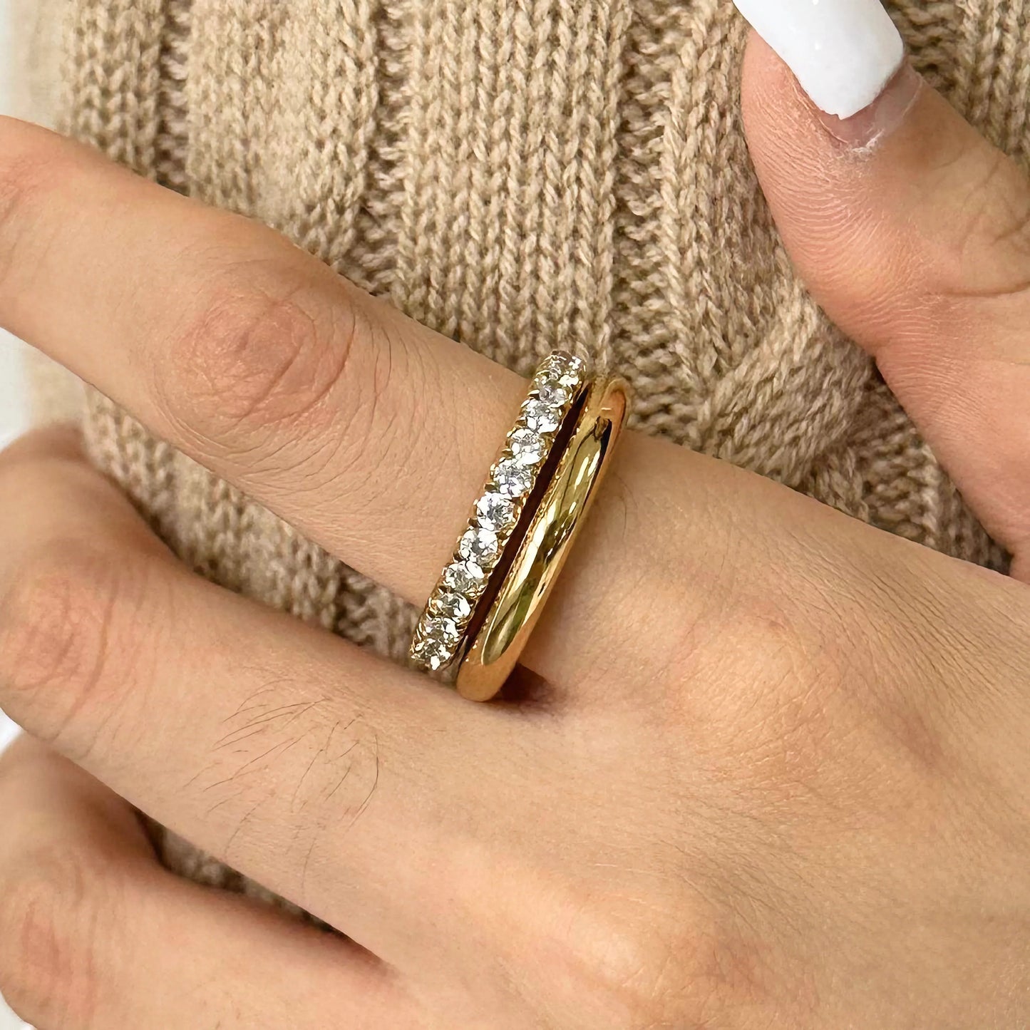 [Royal Vicky]Alison Stacked Diamond Ring
