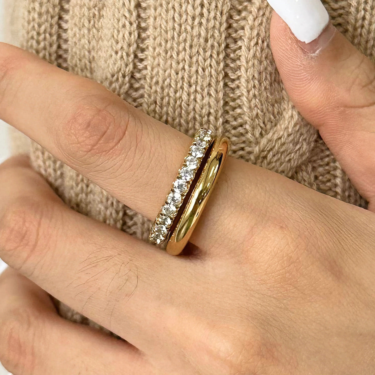 [Royal&Vicky]Alison Stacked Diamond Ring