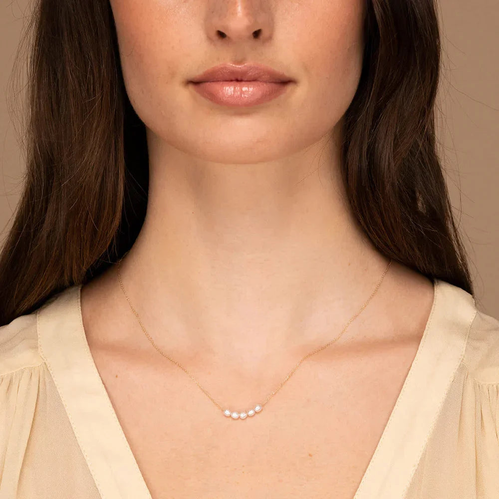 [Royal Vicky]Elle Gold Pearl Necklace
