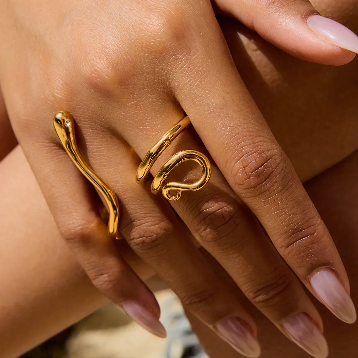 [Royal Vicky]Gemmie Golden Snake Ring