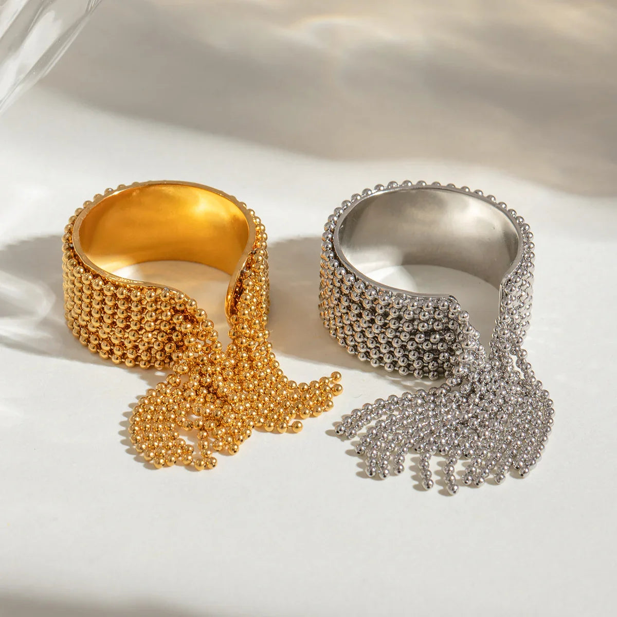 [Royal Vicky]Krystelle Gold Tassel Ring
