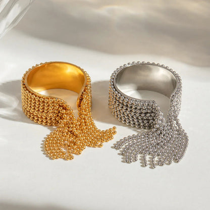 [Royal Vicky]Krystelle Gold Tassel Ring