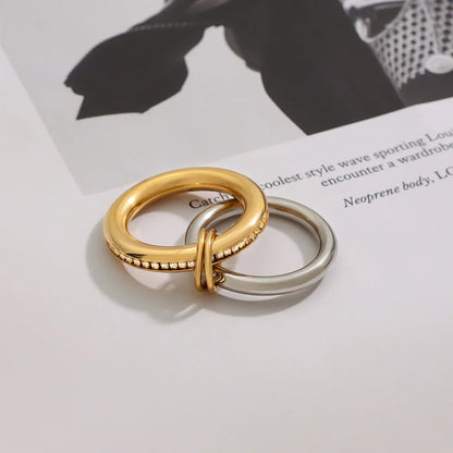 [Royal Vicky]Claire Two Tone Ring Stack
