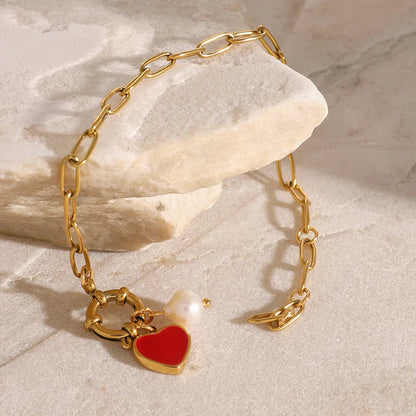 [Royal Vicky]Tanya Heart Pearl Bracelet