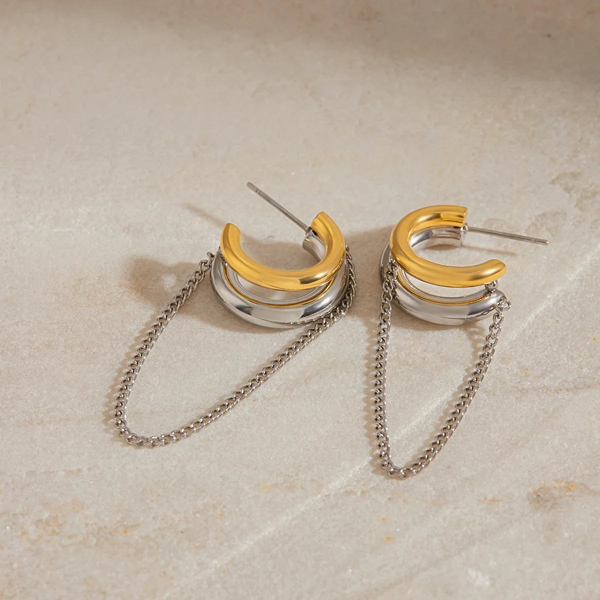 [Royal Vicky]Galilea Link Chain Hoops