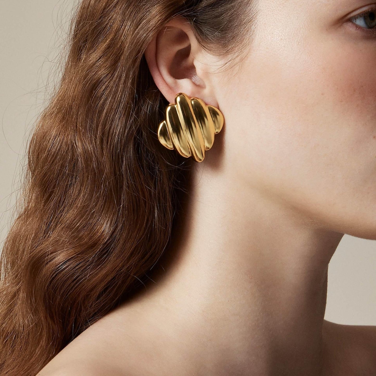 [Royal Vicky]Maxine Rippled Gold Earrings