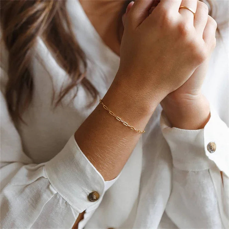 [Royal Vicky]Maybelle Gold Paperclip Chain Bracelet