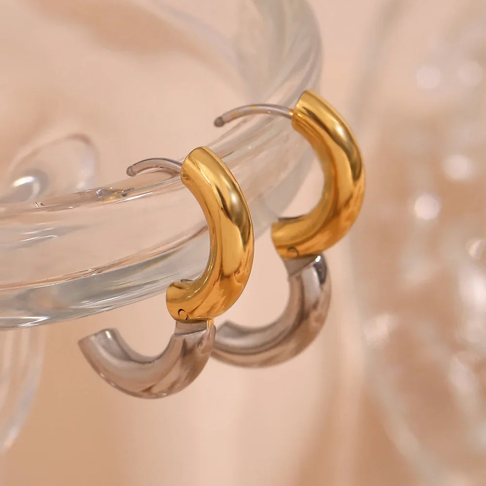 [Royal Vicky]Ingrid Two Tone Hoop Earring