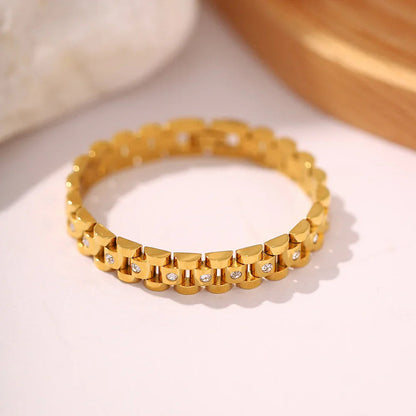 [Royal Vicky]Gold Watchband Bracelet