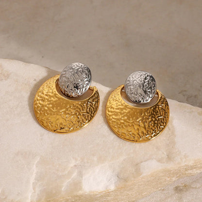 [Royal Vicky]Shelly Two Tone Crescent Earrings