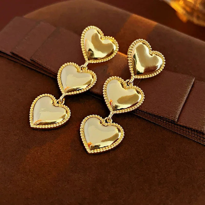 [Royal Vicky]Aimee Gold Heart Earrings