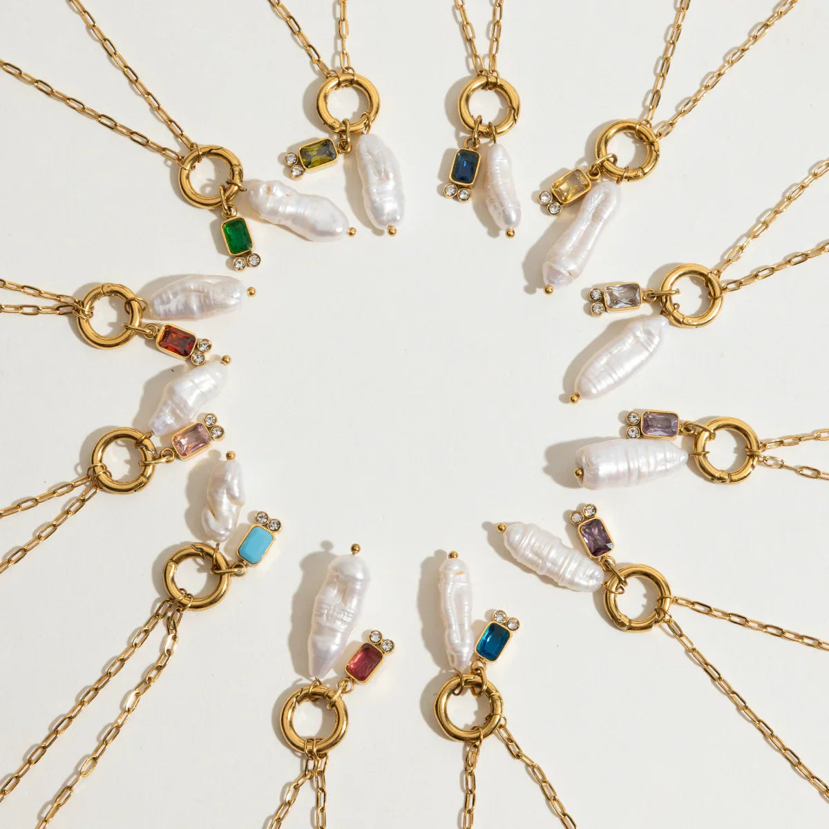 [Royal Vicky]Caitlin Birthstone Pearl Necklace