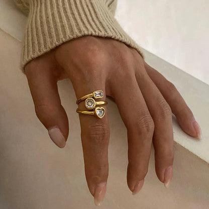 [Royal Vicky]Amelina Layered Diamond Ring