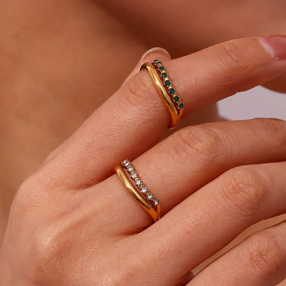 [Royal Vicky]Adeline Diamond Simulant Gold Ring
