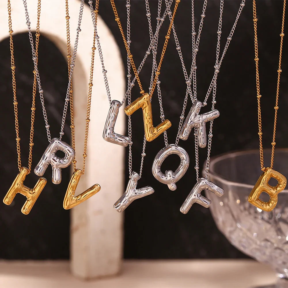 [Royal Vicky]Balloon Gold Initial Necklace