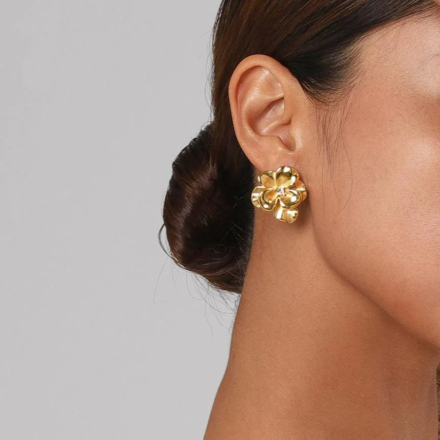 [Royal Vicky]Ainsley Floral Gold Earrings