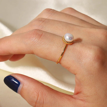 [Royal Vicky]Solis Gold Pearl Ring