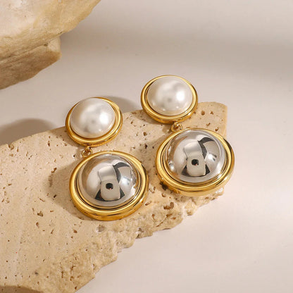 [Royal Vicky]Avery Pearl Dome Earrings