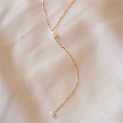 [Royal Vicky]Beatrice Pearl Tassel Necklace