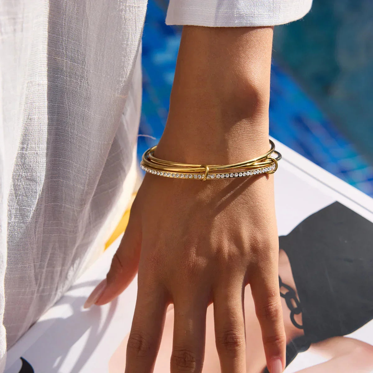 [Royal Vicky]Quinley Stacked Diamond Bracelet