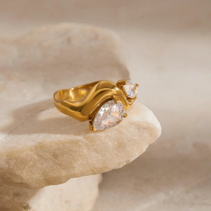 [Royal Vicky]Soletta Diamond Teardrop Gold Ring