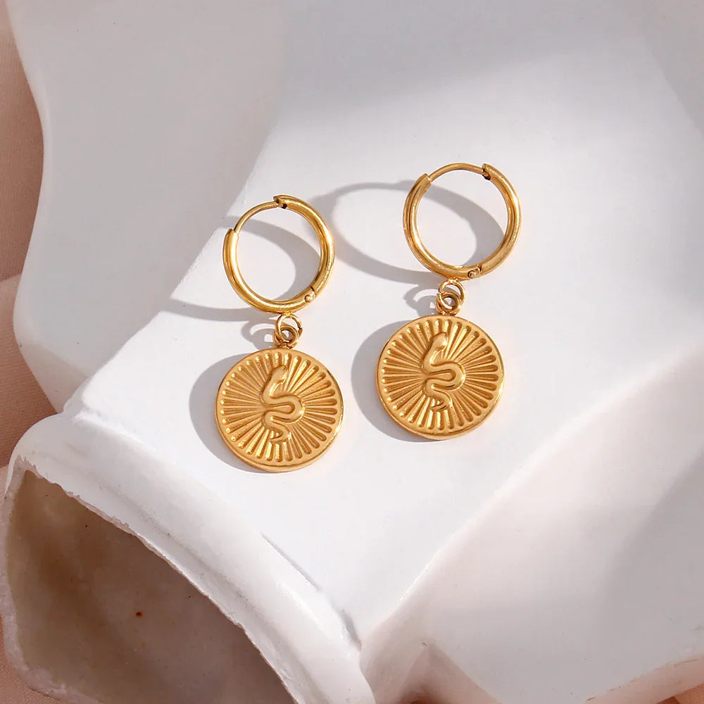 [Royal Vicky]Eliana Serpent Coin Earrings