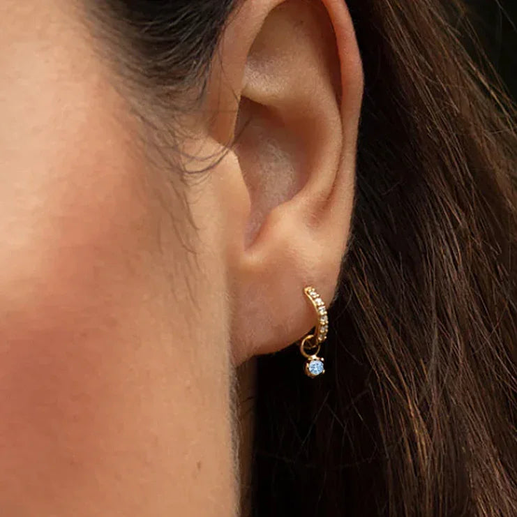 [Royal Vicky]Blake Reversible Diamond Hoops
