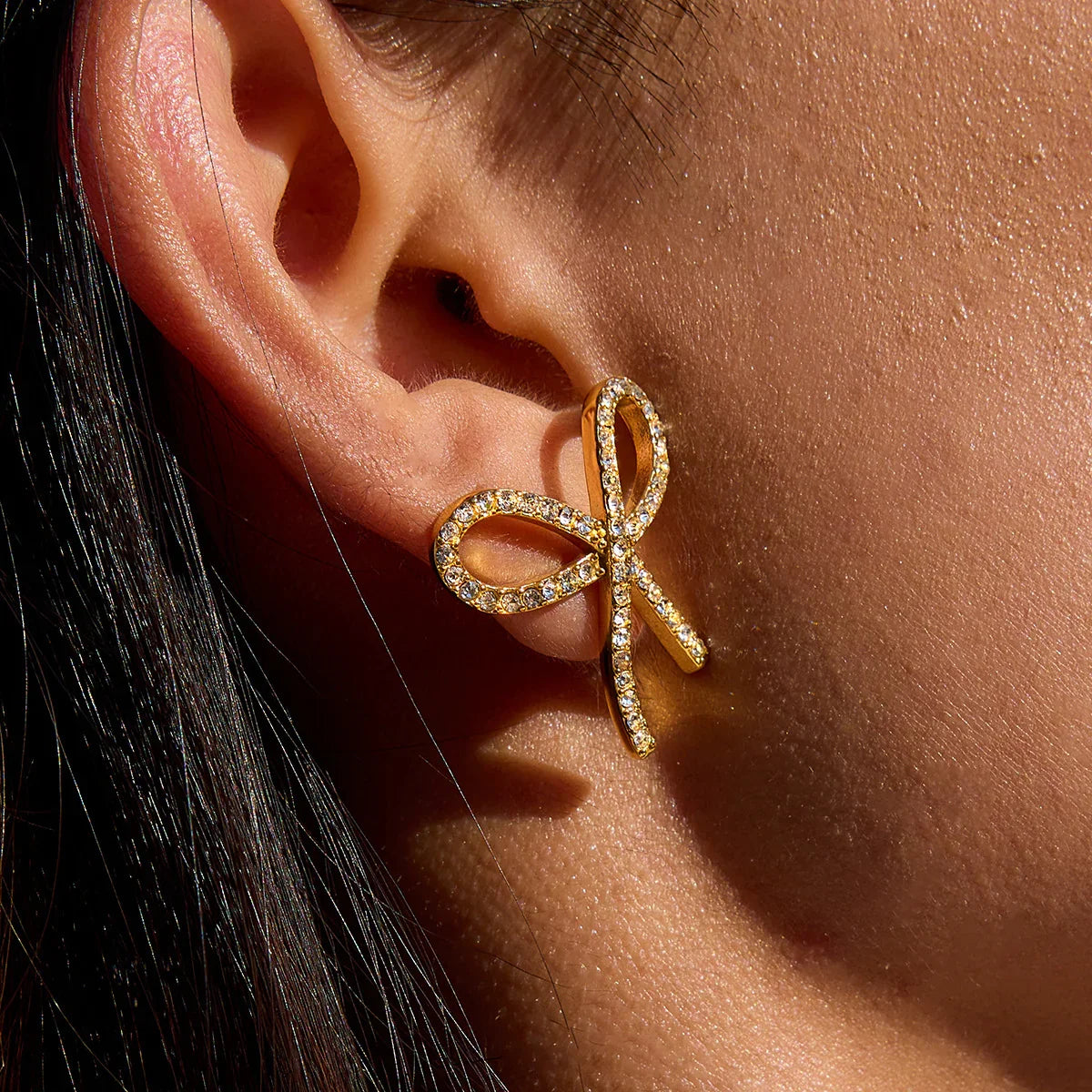 [Royal Vicky]Dannah Diamond Bow Tie Earrings