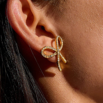 [Royal Vicky]Dannah Diamond Bow Tie Earrings