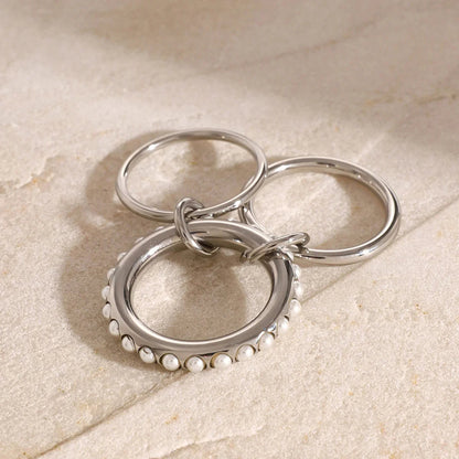 [Royal Vicky]Mikayla Stacked Freshwater Pearl Ring