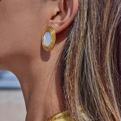 [Royal Vicky]Ruthie Gold Enamel Earrings
